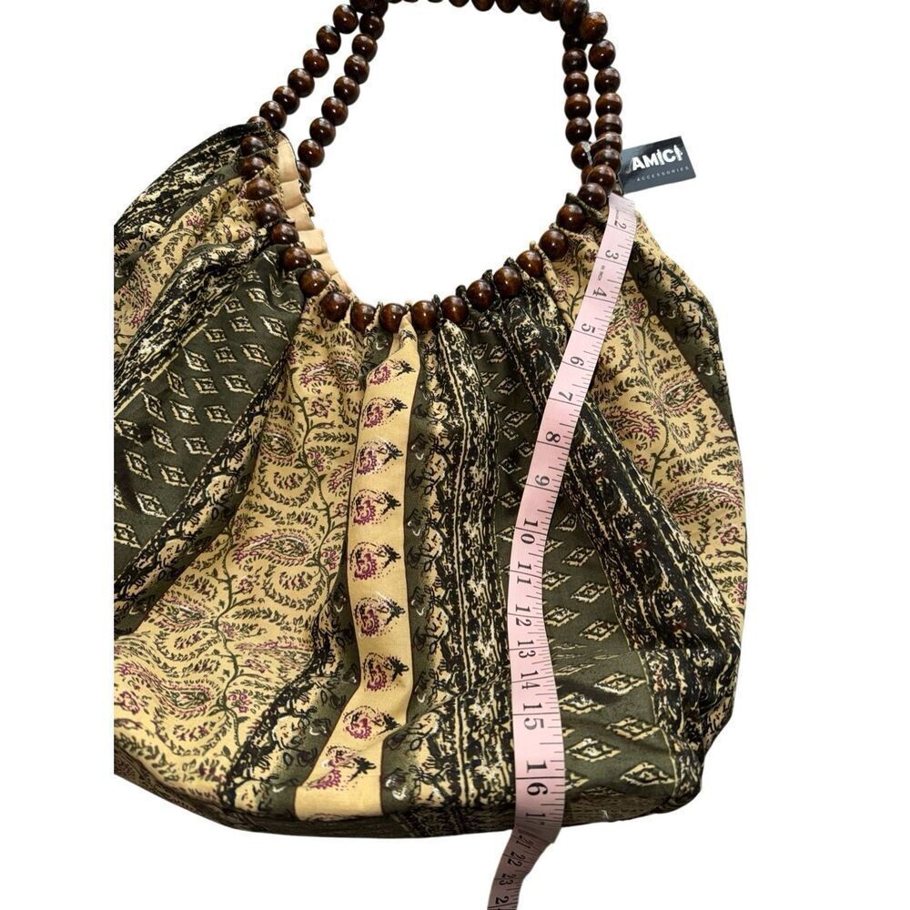 AMICI Boho Tote Bag with Wooden Bead Handles - Picture 7 of 8